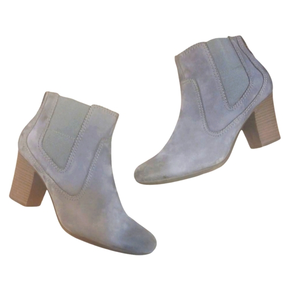 Clarks Blue Suede Ankle Boots Womens Booties Size 8.5 - Picture 11 of 11